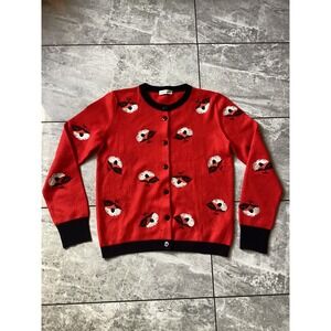 Etro Milano Red Floral Embroidered Wool Cashmere Cardigan Sweater Italy Size 46